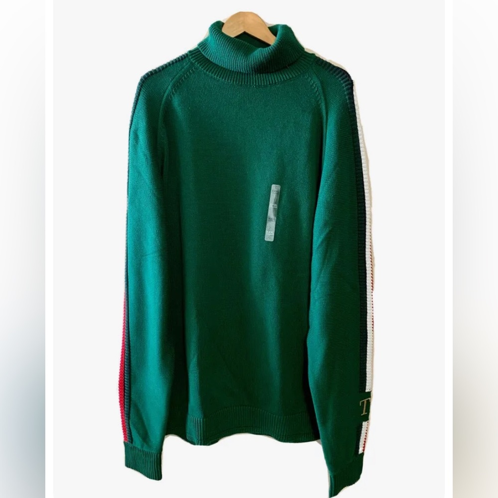 Tommy Hilfiger Icon Monogram Turtleneck Men Sweater Green 3XL